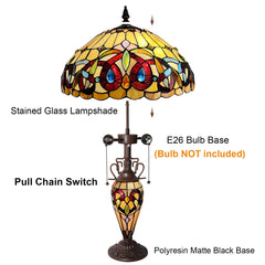 Capulina Tiffany Large Table Lamp 3-Light Desk Light