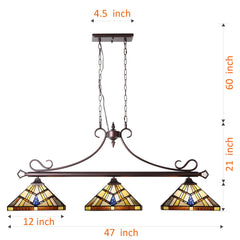 Capulina Tiffany Pool Table Lights 3-Light