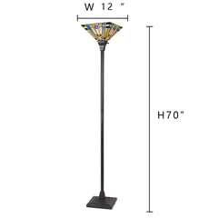 Capulina Tiffany Torchiere Floor Lamp Pole Antique Mission Style
