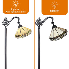 Capulina Tiffany Floor Lamp Tall Antique Mission Style Soft Light Arched Gooseneck