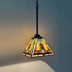 Capulina Tiffany Lamp Firecracker Stained Glass Pendant Lights 8" Wide