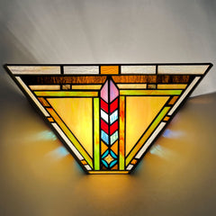 Capulina Tiffany Lamp Firecracker Mission Stained Glass Wall Sconce 2-Light