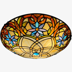 ARTZONE Tiffany Ceiling Lights, Stained Glass Ceiling Light 3-Lights 16 Inch Tiffany Flush Mount Ceiling Light for Bedroom Dining Living Room Entryway Foyer