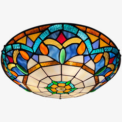 Tiffany Ceiling Lights, Stained Glass Ceiling Light 3-Lights 16 Inch Tiffany Flush Mount Ceiling Light for Bedroom Dining Living Room Entryway Foyer