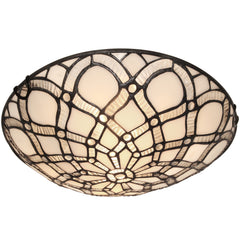 Tiffany Ceiling Lights, Stained Glass Ceiling Light 2-Lights 12 Inch Tiffany Flush Mount Ceiling Light for Bedroom Dining Living Room Entryway Foyer