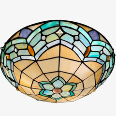 Tiffany Ceiling Lights, Stained Glass Ceiling Light 3-Lights 16 Inch Tiffany Flush Mount Ceiling Light for Bedroom Dining Living Room Entryway Foyer