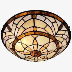 Tiffany Ceiling Lights, Stained Glass Ceiling Light 2-Lights 12 Inch Tiffany Flush Mount Ceiling Light for Bedroom Dining Living Room Entryway Foyer