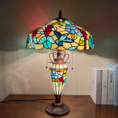 Tiffany Lamp Grapefruit Orange Stained Glass Table Lamp 3-Light