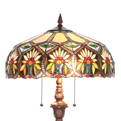 Capulina Tiffany Lamp Sunflower Stained Glass Floor Lamp 2-Light