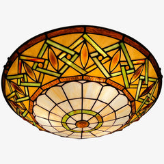 Tiffany Ceiling Lights, Stained Glass Ceiling Light 3-Lights 16 Inch Tiffany Flush Mount Ceiling Light for Bedroom Dining Living Room Entryway Foyer