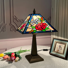 ARTZONE Tiffany Table Lamp[W12''xH20''], Tiffany Table Lights Antique Stained Glass Bedside Table Lamp for Bedside/Desk Reading/Living Room/Home Office/Bedroom