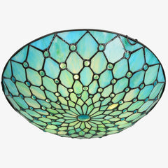 Tiffany Ceiling Lights, Stained Glass Ceiling Light 3-Lights 16 Inch Tiffany Flush Mount Ceiling Light for Bedroom Dining Living Room Entryway Foyer