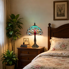 ARTZONE Gorgeous Tiffany Table Lamp Satined Glass Table Lamp