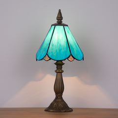 Cotoss Tiffany Table Lamp,Handcrafts Stained Glass Style Table Light,Small Desk Bedside Table Night Lamp for Living Room Bedroom Study Office Bookcase Desk Light