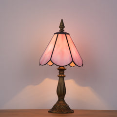 Cotoss Tiffany Table Lamp,Handcrafts Stained Glass Style Table Light,Small Desk Bedside Table Night Lamp for Living Room Bedroom Study Office Bookcase Desk Light
