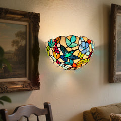 Capulina Tiffany Lamp Grape Style Stained Glass Wall Sconce 2-Light