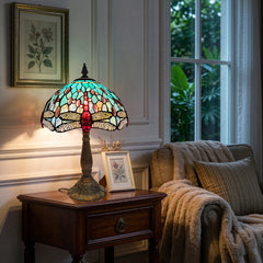 ARTZONE Gorgeous Tiffany Table Lamp Satined Glass Table Lamp