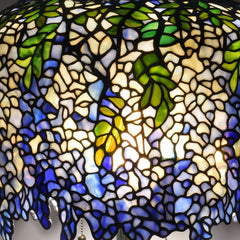 Thatyears Wisteria Tiffany Style Table Lamp – Handcrafted Stained Glass Decorative Lamp for Living Room, Bedroom, Home Office