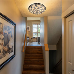 ARTZONE Tiffany Ceiling Lights, Stained Glass Ceiling Light 3-Lights 16 Inch Tiffany Flush Mount Ceiling Light for Bedroom Dining Living Room Entryway Foyer