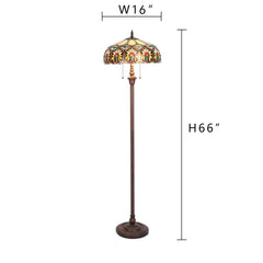 Capulina Tiffany Lamp Sunflower Stained Glass Floor Lamp 2-Light