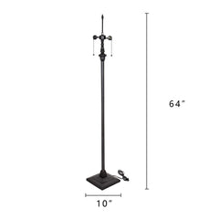 Capulina Tiffany Floor Lamp Base Only Replacement for 16 -24 Inch Wide Lampshade Pole Height 64 Inches Blackish Bronze Finishing Resin Base