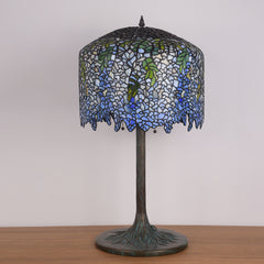 Thatyears Wisteria Tiffany Style Table Lamp – Handcrafted Stained Glass Decorative Lamp for Living Room, Bedroom, Home Office