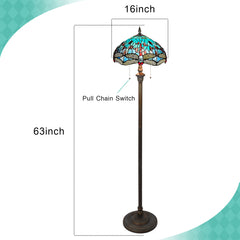 ARTZONE Gorgeous Tiffany Floor Lamp Stained Glass Floor Lamp