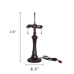 Capulina Tiffany Table Lamp Base Replacement for 16-18 Inches Lampshade Pole Height 24 Inches Bronze Finished Resin Base