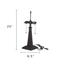 Capulina Tiffany Table Lamp Base Replacement for 14-18 Inches Lampshade Pole Height 24 Inches Bronze Finished Resin Base