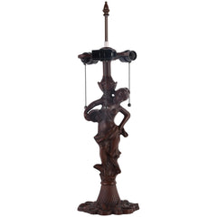 Capulina Tiffany Table Lamp Base Replacement for 14-18 Inches Lampshade Pole Height 26.7 Inches Bronze Finished Zinc Alloy Base