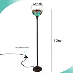 ARTZONE Gorgeous Tiffany Torchiere Floor Lamp