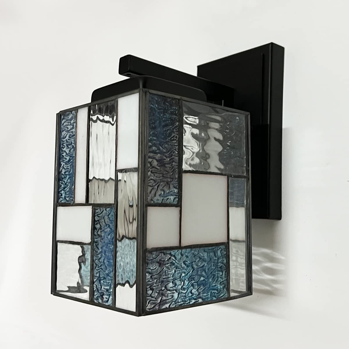 ARTZONE Tiffany Modern Style Wall Sconces 1-Light, Stained Glass Wall Lamp Lighting for Bedroom, Bathroom, Living Room