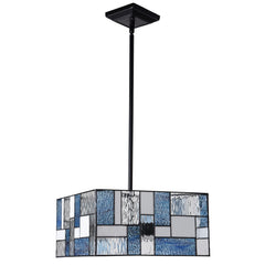 ARTZONE Tiffany Pendant Light Fixture[3 Lights][14''Wide*Adjustable Height] Stained Glass Tiffany Hanging Chandelier for Kitchen Island Dining Room