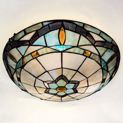 Tiffany Ceiling Lights, Stained Glass Ceiling Light 3-Lights 16 Inch Tiffany Flush Mount Ceiling Light for Bedroom Dining Living Room Entryway Foyer