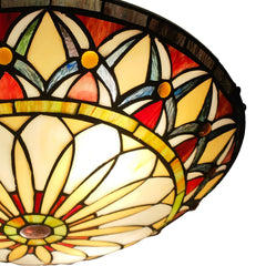 ARTZONE Tiffany Ceiling Lights, Stained Glass Ceiling Light 3-Lights 16 Inch Tiffany Flush Mount Ceiling Light for Bedroom Dining Living Room Entryway Foyer