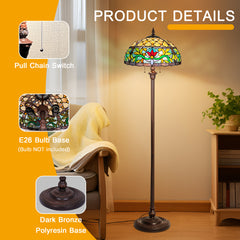 Capulina Tiffany Lamp Rome Victorian Stained Glass Floor Lamp 2-Light