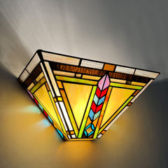 Thatyears Tiffany Style Wall Sconce Lamp 12 Inches Stained Glass Mission Tiffany Sconces Wall Lighting for Living Room Bedroom Corridor Hallway