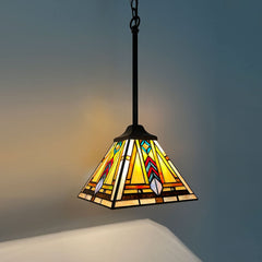 Thatyears Tiffany Pendant Lights Fixtures, Mini Antique Firecracker Style Stained Glass Hanging Lamp for Kitchen Island,Dining Room,Hallway Bars