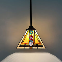 Thatyears Tiffany Pendant Lights Fixtures, Mini Antique Firecracker Style Stained Glass Hanging Lamp for Kitchen Island,Dining Room,Hallway Bars