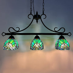 COTOSS Tiffany Pool Table Lights Hanging Chandelier 3 Lights Stained Glass Pendant Lighting Fixtures for Dining Room Kitchen Island Gameroom Bars