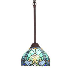 COTOSS Tiffany Pendant Light fixtures Hanging Lamp Stained Glass Light Decor for Dining Living Room Kitchen Island Study Hallway