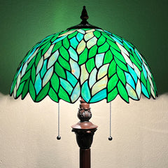 Tiffany Floor Lamp Green Wisteria Stained Glass Style Light for Living Room