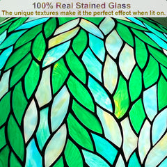 Tiffany Floor Lamp Green Wisteria Stained Glass Style Light for Living Room