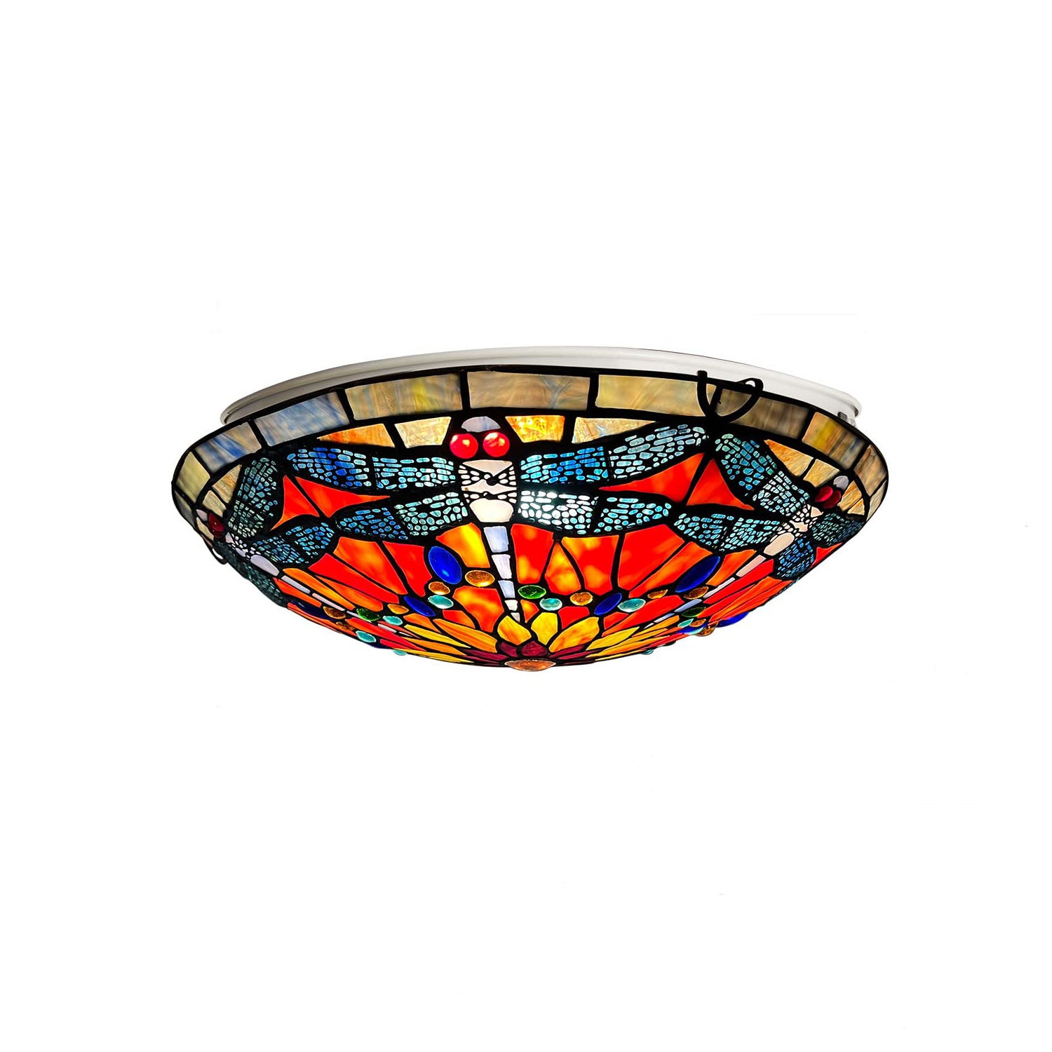 Artzone Tiffany Stained Glass Flush Mount Ceiling Light
