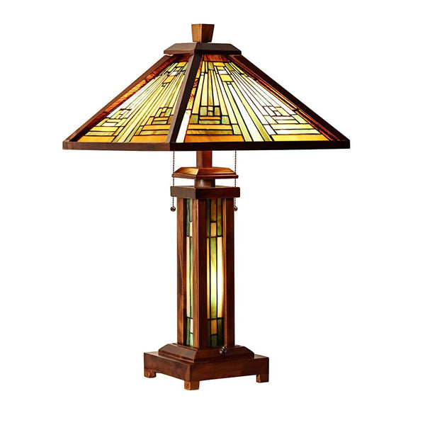 Capulina Tiffany Style Table Lamp 3-Light 15X15X26 Inches