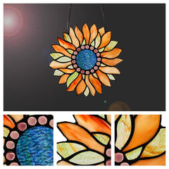 Capulina Sunflower Stained Glass Window Hangings Handicrafts