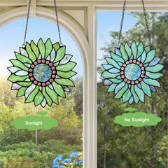 Capulina Sunflower Stained Glass Window Hangings Handmade Tiffany