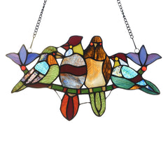 Capulina 4 Tit Birds Stained Glass Window Hangings Tiffany