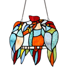 Capulina 4 Tit Birds Stained Glass Window Hangings