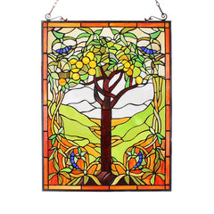 Capulina Tree of Life Stained Glass Window Hanging Window